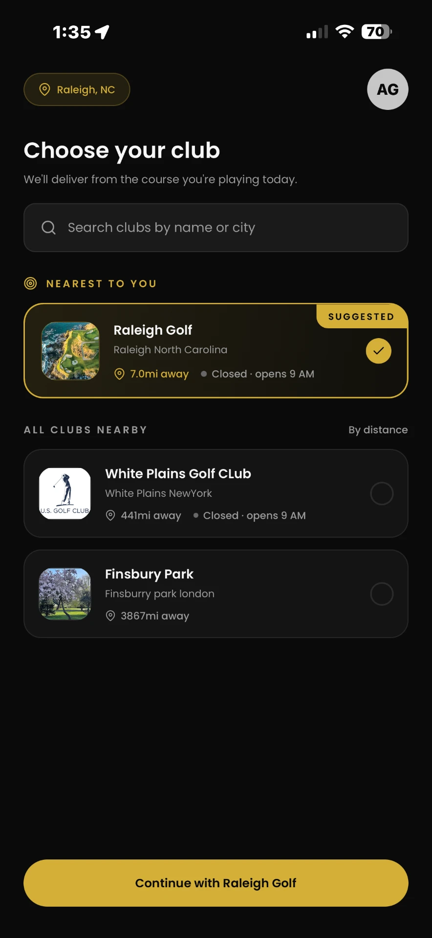 PARAGON app — Find your course